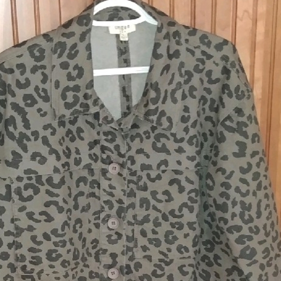 Umgee denim leopard print jacket - Picture 2 of 9